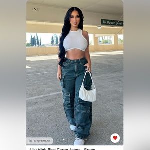 LILY CARGO JEANS FASHIONNOVA size 11 Brand NEW